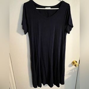 Navy blue t shirt dress: large